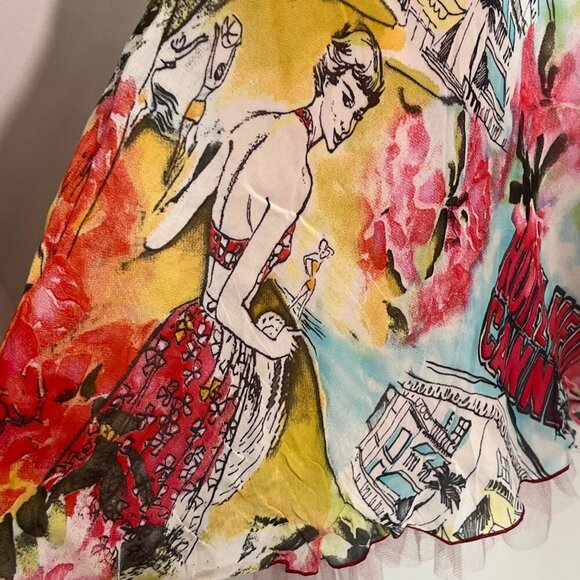 RARE Morgan Y2K Timeless Parisian Art Deco Tulle Lightweight Comfy Slip Dress XS - Picture 8 of 11